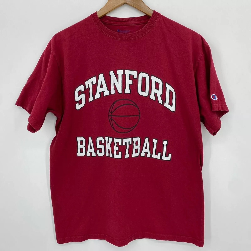 Champion Mens Stanford Basketball Graphic T-Shirt Red Large NCAA Collegiate